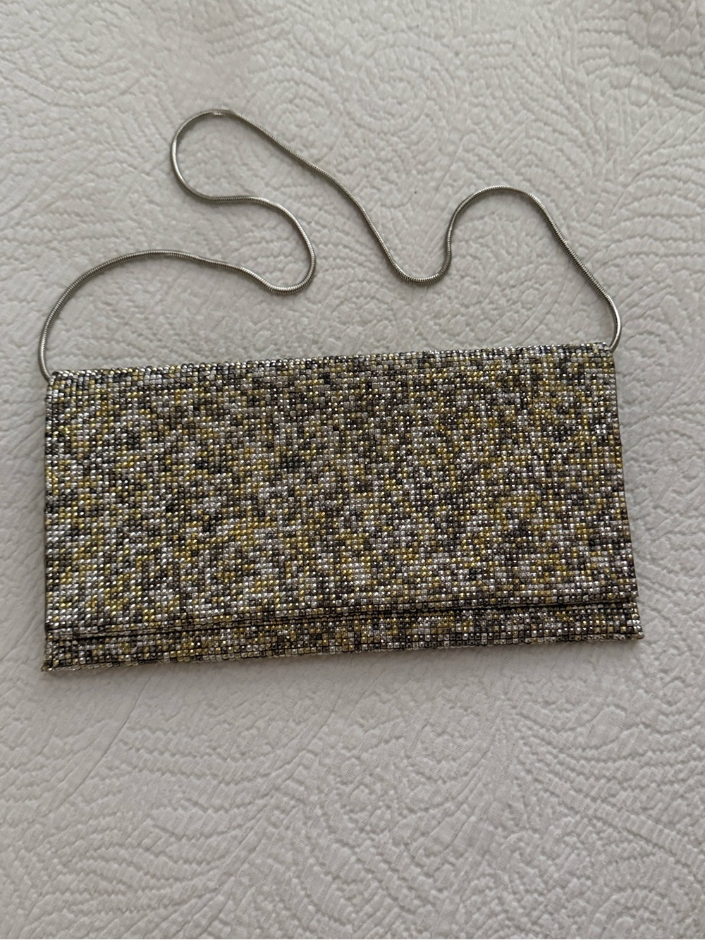 Mixed Gold & Silver Rhinestone Clutch